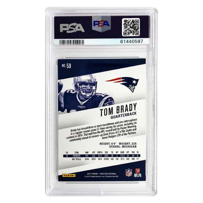 2017 Panini Prestige Tom Brady #59 PSA 10 GEM MT Football Card