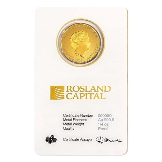 2017 Solomon Islands 1/4 oz Rosland Capital Statue of Liberty Gold Coin
