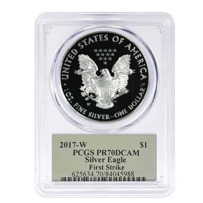 2017-W 1 oz Proof Silver American Eagle PCGS PF 70 FS (Cleveland)