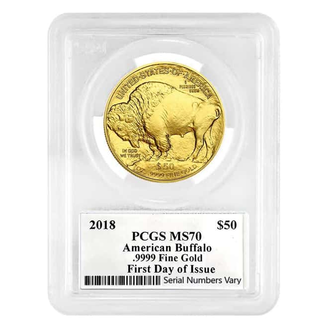 2018 1 oz $50 Gold American Buffalo PCGS MS 70 FDOI (Edmund C. Moy)