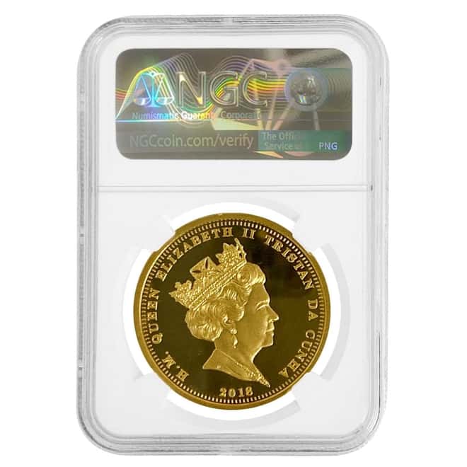 2018 1 oz Proof Gold Tristan Da Cunha Royal Wedding 100 Pound Coin NGC PF 70 UCAM
