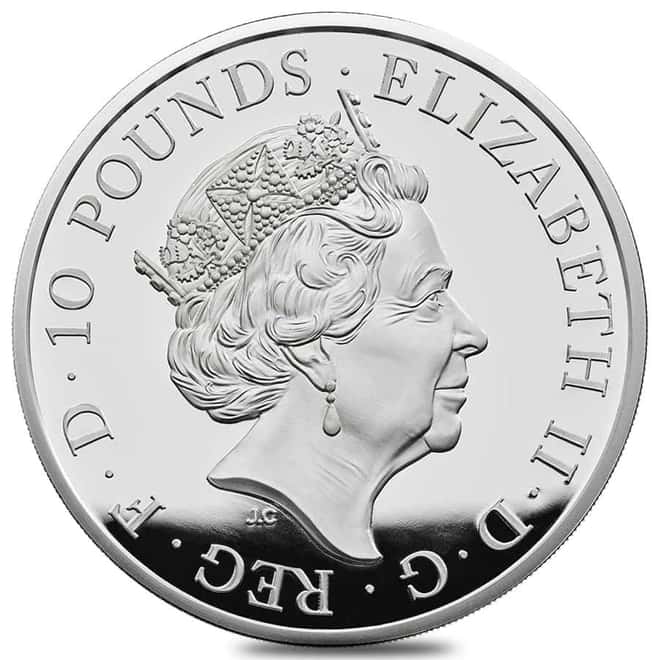 2018 GB 10 oz Proof Silver Queen's Beasts Dragon Coin (w/Box & COA)