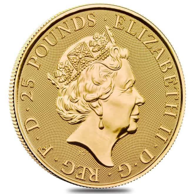2018 Great Britain 1/4 oz Gold Year of the Dog Coin .9999 Fine BU