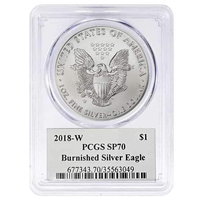 2018-W 1 oz Burnished Silver American Eagle PCGS SP 70