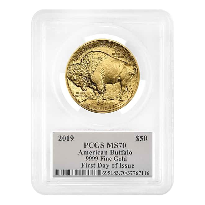 2019 1 oz $50 Gold American Buffalo PCGS MS 70 FDOI (Moy)