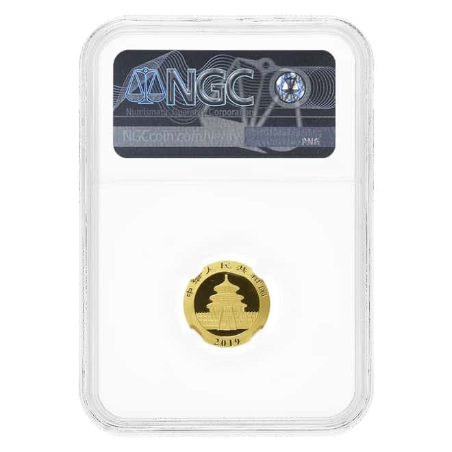 2019 3 gram Chinese Gold Panda NGC MS 70 FR (Tong Fang)