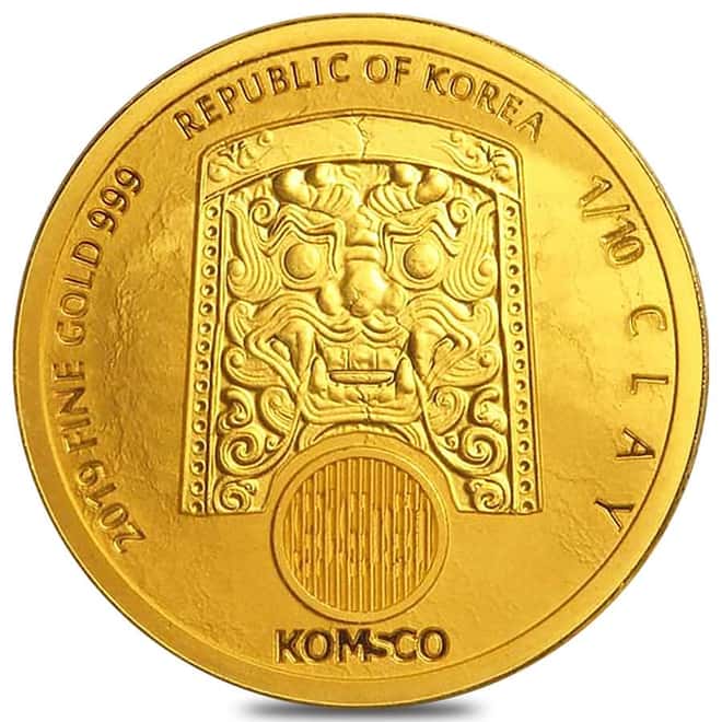 2019 South Korea 1/10 oz Chiwoo Cheonwang Gold Medal (Blue)