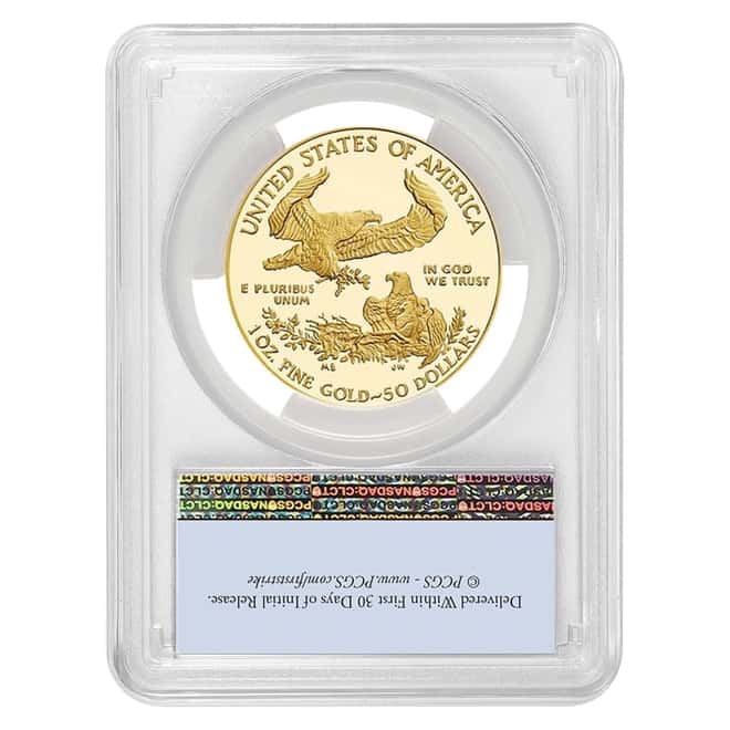 2020-W V75 Privy 1 oz Proof Gold American Eagle End of WWII 75th Anniv PCGS PF 70 FS