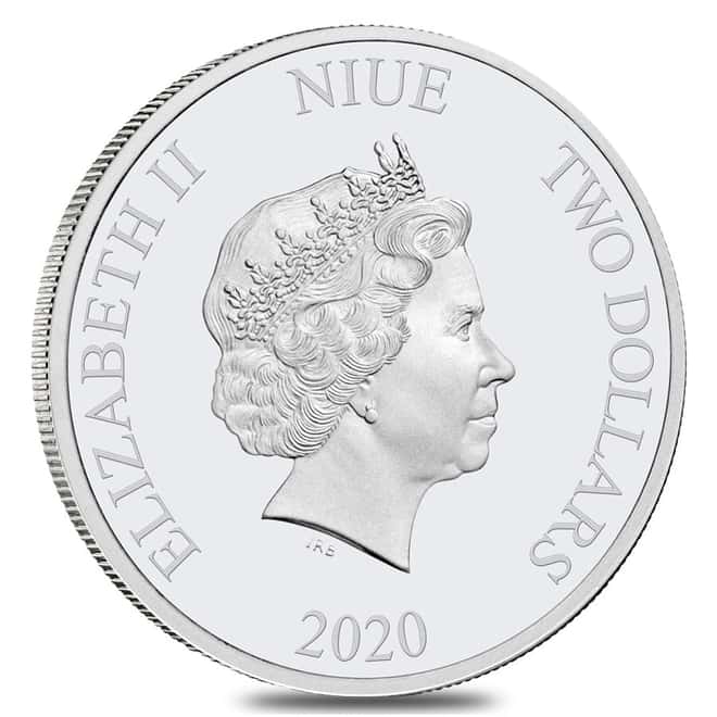 2020 1 oz Niue Silver $2 Star Wars Boba Fett BU