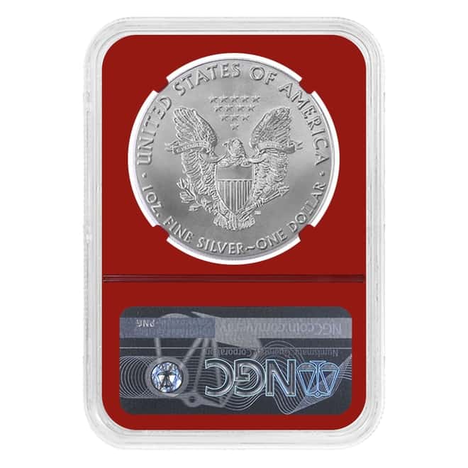 2020 1 oz Silver American Eagle $1 Coin NGC MS 70 FDOI (Red Core)