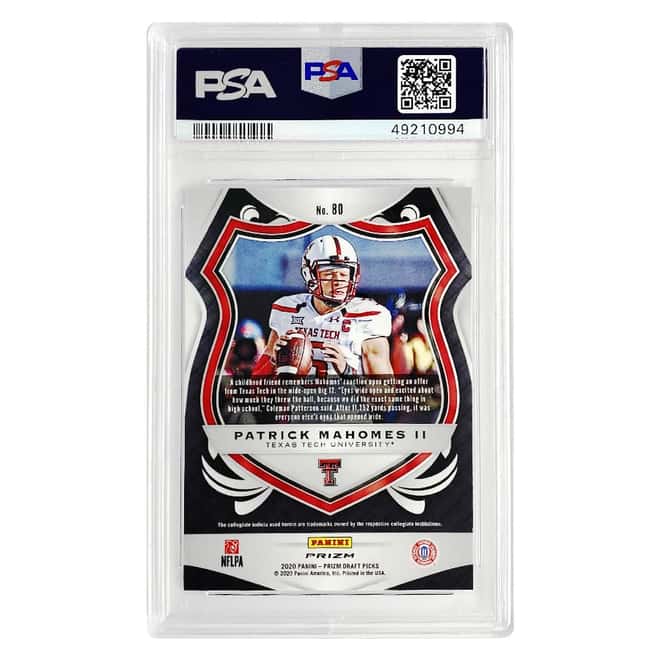 2020 Panini Prizm DP Patrick Mahomes II #80 PSA 10 Football Card