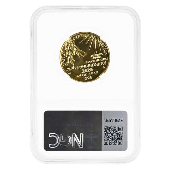 2020-W 1/2 oz End of WWII 75th Ann. Proof Gold Coin NGC PF 70