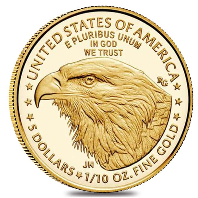 2021-W 1/10 oz $5 Proof Gold American Eagle Type 2 PCGS PF 70 FDOI DCAM