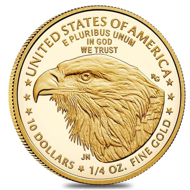 2021-W 1/4 oz $10 Proof Gold American Eagle Type 2 PCGS PF 70 FDOI DCAM