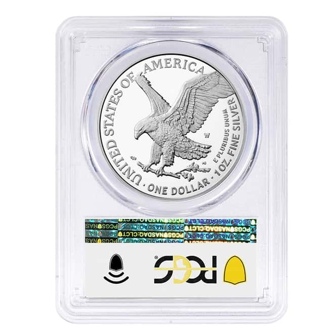 2021-W 1 oz Proof Silver American Eagle Type 2 PCGS PF 70 FDOI