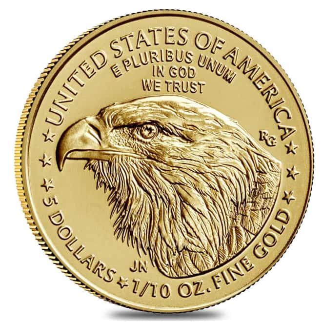 2021 1/10 oz Gold American Eagle Type 2 PCGS MS 70 First Strike