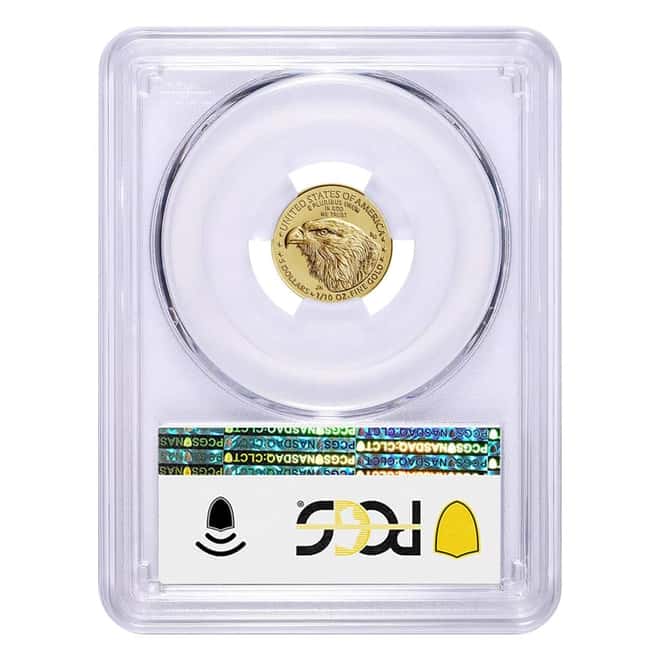 2021 1/10 oz Gold American Eagle Type 2 PCGS MS 70 FDOI