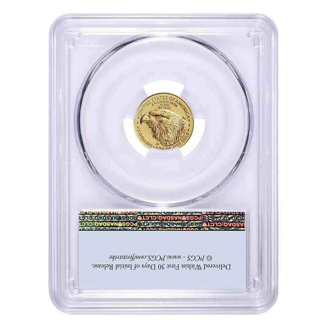 2021 1/10 oz Gold American Eagle Type 2 PCGS MS 70 First Strike