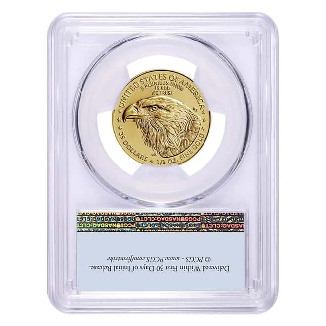 2021 1/2 oz Gold American Eagle Type 2 PCGS MS 70 First Strike