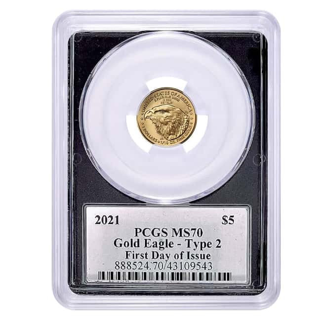 2021 1/10 oz Gold Eagle Type 2 PCGS MS 70 FD (Balan Sign)