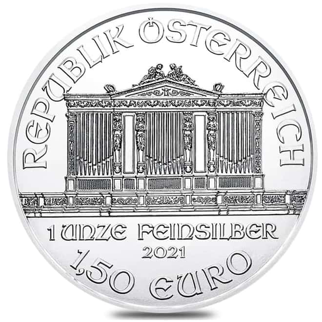2021 1 oz Silver Austrian Vienna Philharmonic NGC MS 70