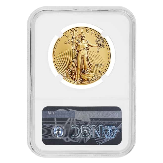2021 1 oz Gold American Eagle Type 2 NGC MS 69 FDOI