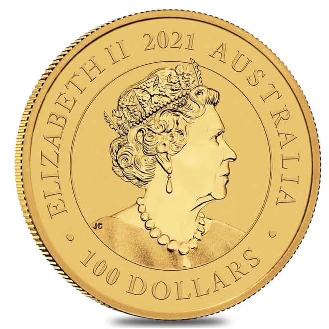 2021 1 oz Gold Australian Swan Perth Mint .9999 Fine BU In Cap