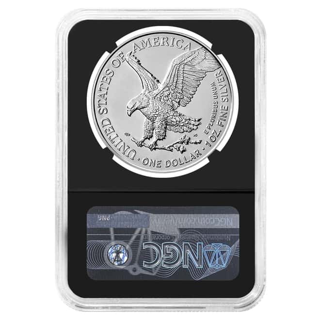 2021 1 oz Silver American Eagle T-2 NGC MS 70 FD Mercanti Sign