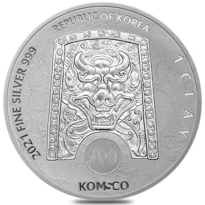 2021 1 oz South Korea Silver ZI:SIN Taurus Medal BU