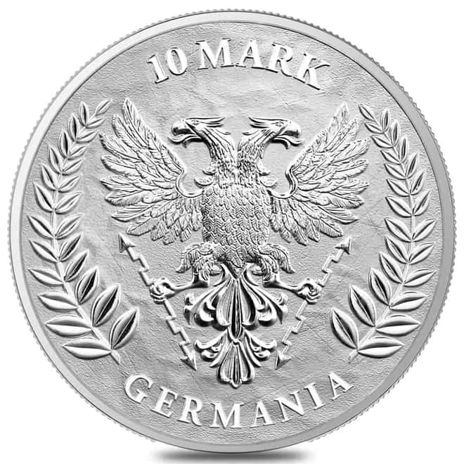 2021 2 oz Germania 10 Mark Silver Coin .9999 Fine