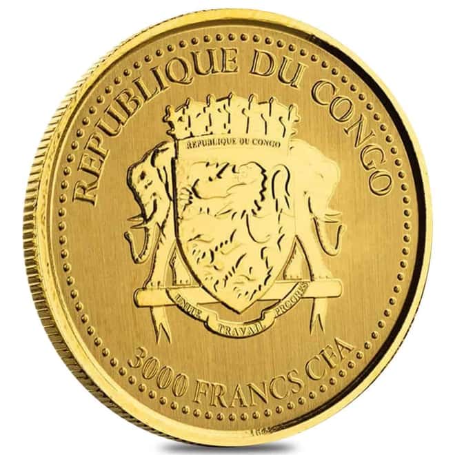 2021 Congo 1 oz Proof Silverback Gorilla Gold Coin