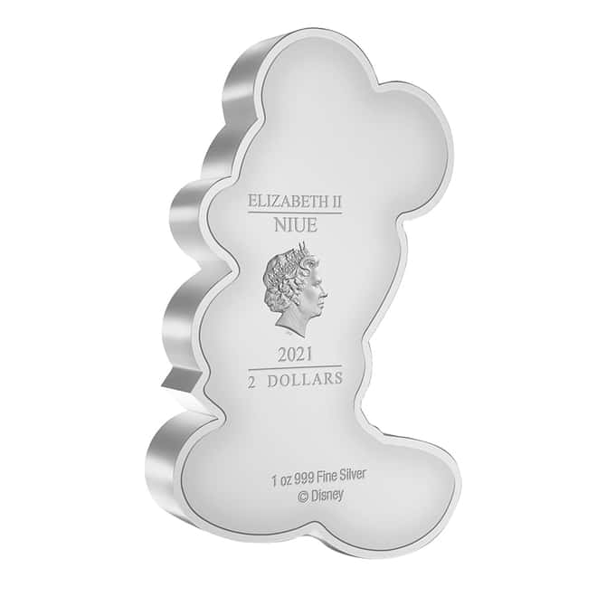 2021 Niue 1 oz Colorized Silver Disney Mickey Mouse Shaped Coin (w/Box & COA)