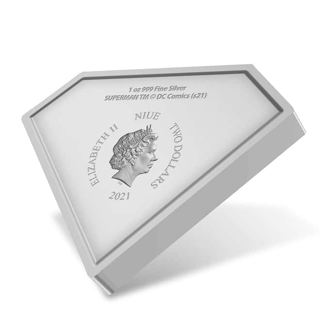 2021 Niue 1 oz DC Comics - Superman Shield Shaped Silver Coin (w/Box & COA)