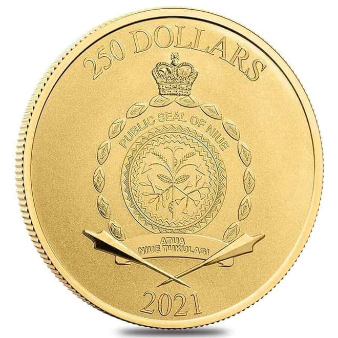 2021 Niue 1 oz Star Wars The Mandalorian Gold Coin BU