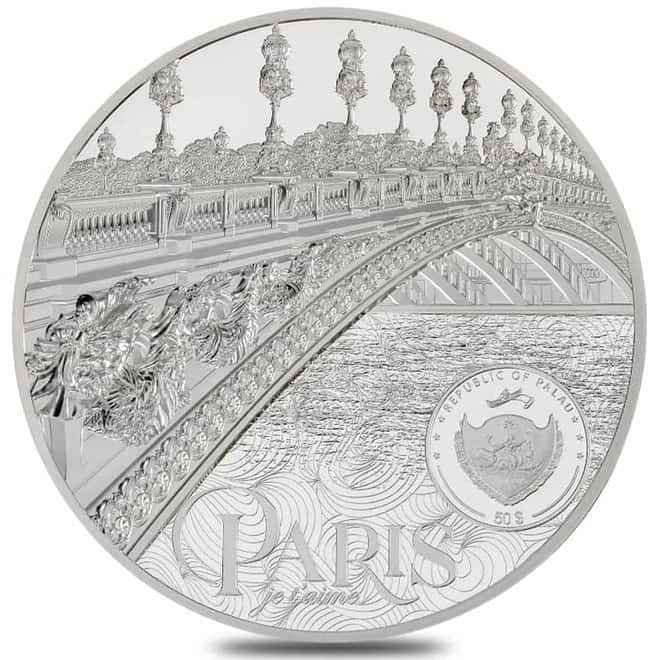 2021 Palau 1 Kilo Proof Silver Tiffany Art Metropolis - Paris Coin .999 Fine (w/Box & COA)