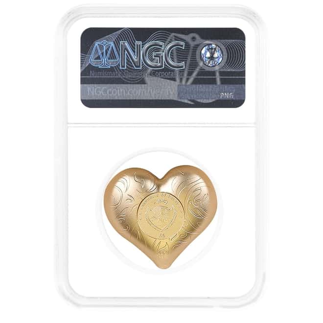 2021 Palau 1 oz Silver Gilt Rosy Heart Coin NGC MS 70 ER
