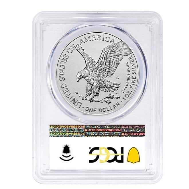 2021-S 1 oz Rev Proof Silver American Eagle Type 2 PCGS PF 69 Designer Edition