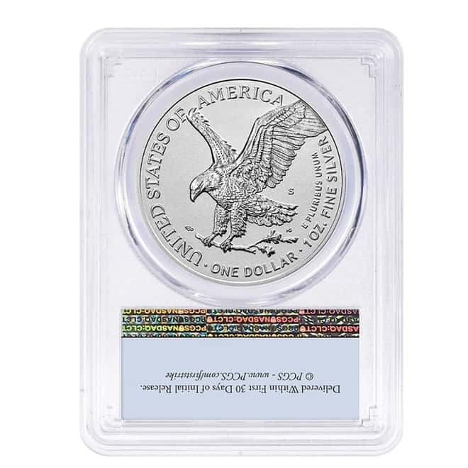 2021-S 1 oz Rev Proof Silver American Eagle Type 2 PCGS PF 70 FS Designer Edition