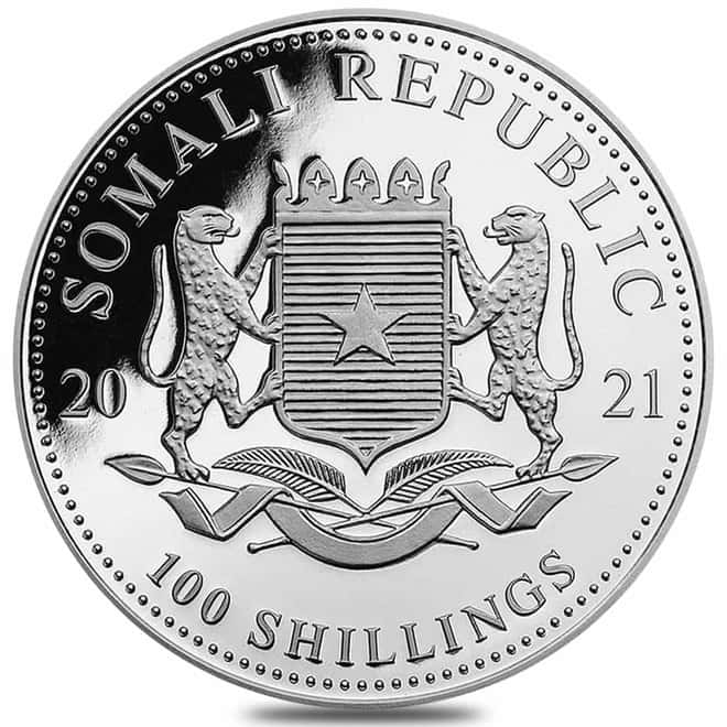2021 Somalia 1 oz African Leopard Silver Coin .9999 Fine