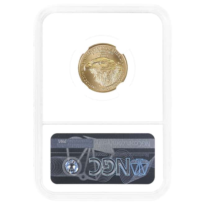 2021-W 1/4 oz Gold Eagle Type 2 With W NGC MS 70 (Everhart Sign)