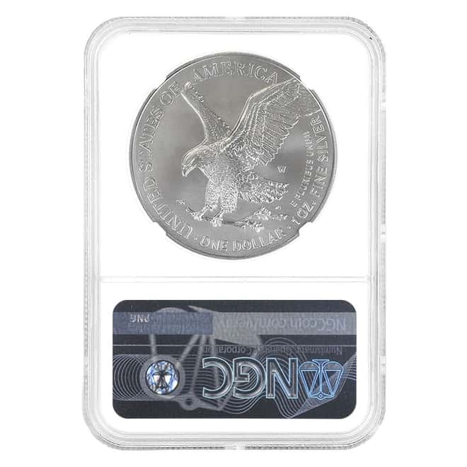 2021 W 1 oz Burnished Silver American Eagle Type 2 NGC MS 70