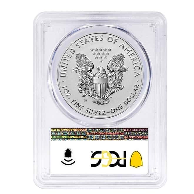 2021-W 1 oz Rev Proof Silver American Eagle Type 1 PCGS PF 69 Designer Edition