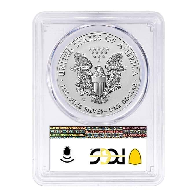 2021-W 1 oz Rev Proof Silver American Eagle Type 1 PCGS PF 70 FS Designer Edition