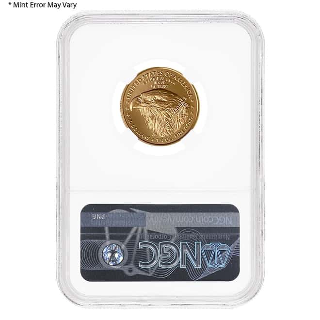 2022 1/4 oz Gold American Eagle NGC MS 69 ER Mint Error (Obv Struck Thru)