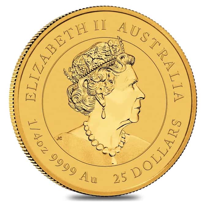 2022 1/4 oz Gold Lunar Year of The Tiger BU Australia Perth Mint In Cap