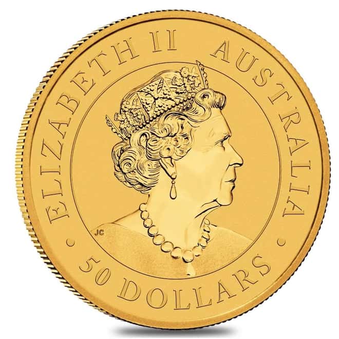 2022 1/2 oz Australian Gold Kangaroo Perth Mint Coin .9999 Fine BU In Cap