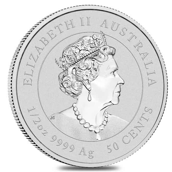 Roll of 20 - 2022 1/2 oz Silver Lunar Year of The Tiger BU Australian Perth Mint In Cap (Tube, Lot of 20)