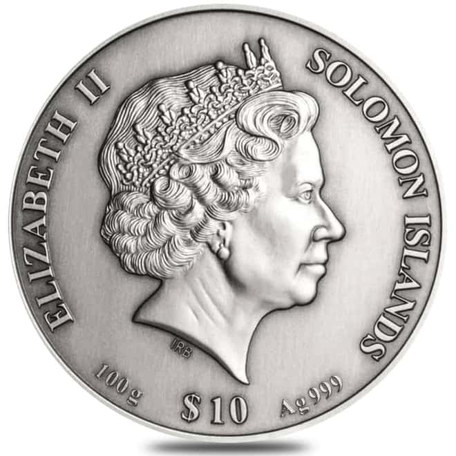 2022 100 gram Silver Versailles 4-Layer Coin Solomon Islands .999 Fine (w/Box & COA)