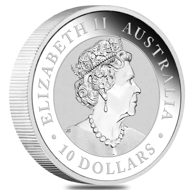 2022 10 oz Silver Australian Kookaburra Perth Mint .9999 Fine BU In Cap