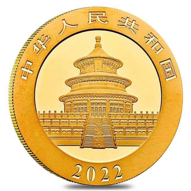2022 15 gram Chinese Gold Panda 40th Ann Privy 200 Yuan .999 Fine BU (Sealed)